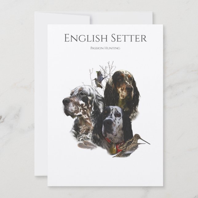 The English Setter,  Passion Hunting Invitation (Front)