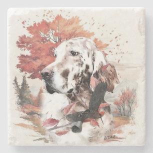 The English Setter, Passion Hunting Stone Coaster