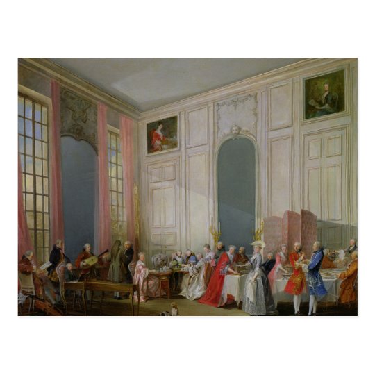 The English Tea and a Society Concert Postcard