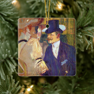 The Englishman by Toulouse Lautrec, Vintage Art Ceramic Ornament