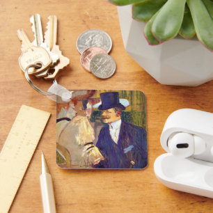 The Englishman by Toulouse Lautrec, Vintage Art Key Ring