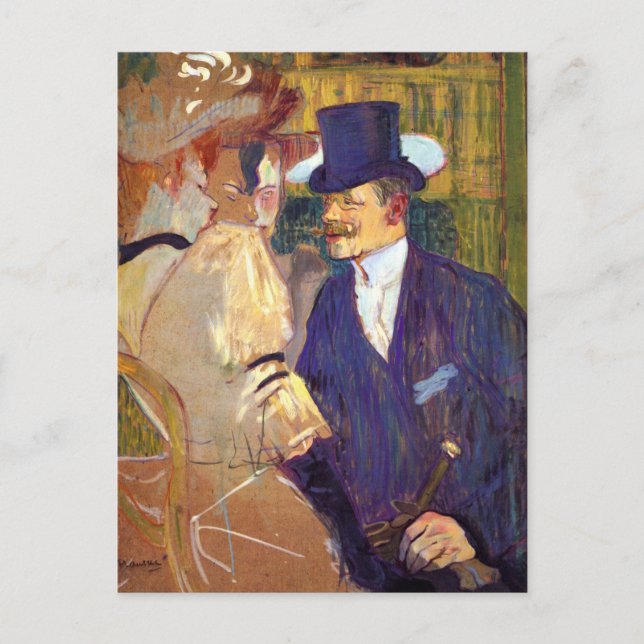 The Englishman by Toulouse Lautrec, Vintage Art Postcard (Front)