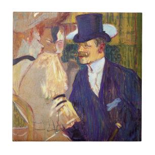 The Englishman by Toulouse Lautrec, Vintage Art Tile