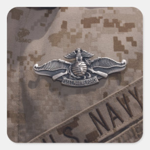 The Enlisted Fleet Marine Force Warfare Square Sticker