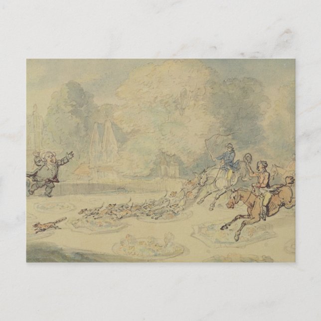 The Enraged Botanist (w/c, pen & ink and pencil on Postcard (Front)