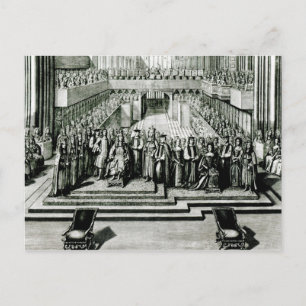 The Enthroning of King James II and Queen Mary Postcard