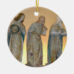 The Entombment, detail of saints, 1490 (painted st Ceramic Tree Decoration