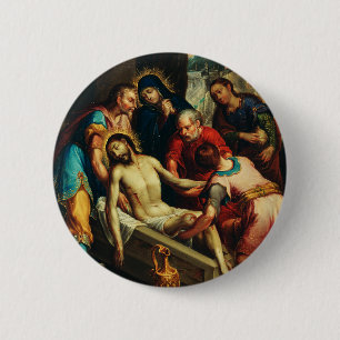 The Entombment of Christ Juan Rodríguez Juarez 6 Cm Round Badge