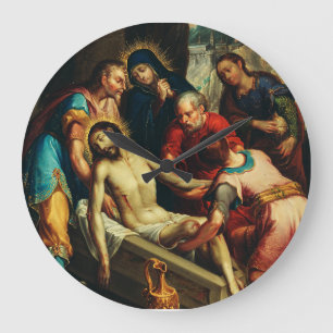 The Entombment of Christ Juan Rodríguez Juarez Large Clock