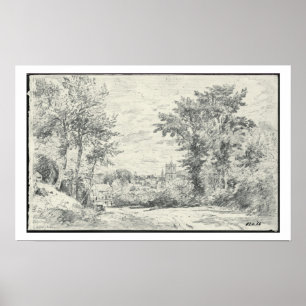 The Entrance into Gillingham, Dorset (pencil) Poster