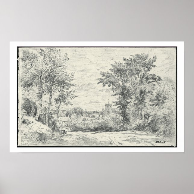 The Entrance into Gillingham, Dorset (pencil) Poster (Front)