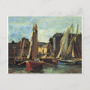 The Entrance to the Port of Honfleur Eugene Boudin Postcard