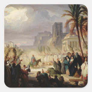 The Entry of Christ into Jerusalem Square Sticker