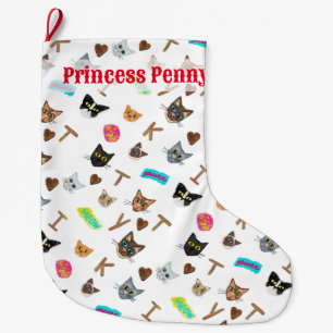 The Epic Cat Heads Collection Large Christmas Stocking