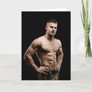 The Epitome of Strength Hot Guy Greetings Card