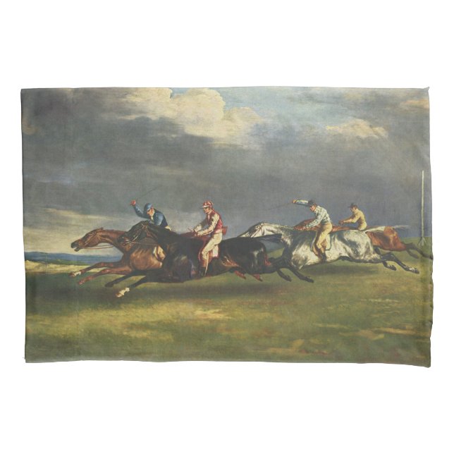 The Epsom Derby Horse Race Pillowcase (Front-Left)