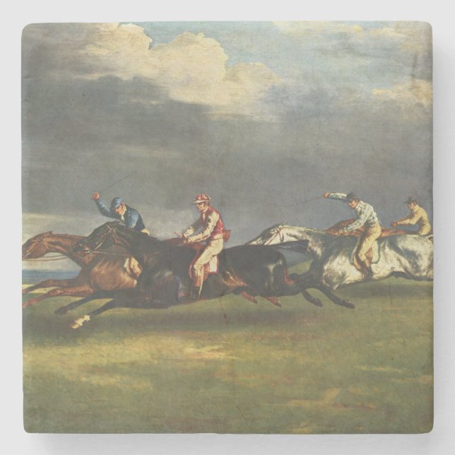The Epsom Derby Horse Race Stone Coaster (Front)