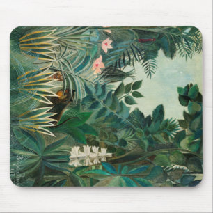 The Equatorial Jungle (1909) by Henri Rousseau. Mouse Mat