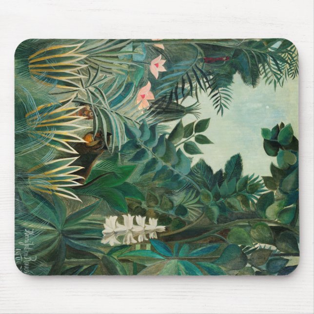 The Equatorial Jungle (1909) by Henri Rousseau. Mouse Mat (Front)