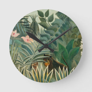 The Equatorial Jungle, 1909 (oil on canvas) Round Clock