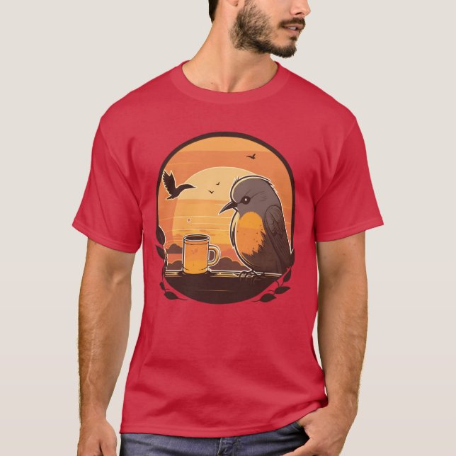 The eraly bird needs a lot of coffee family T-Shirt (Front)