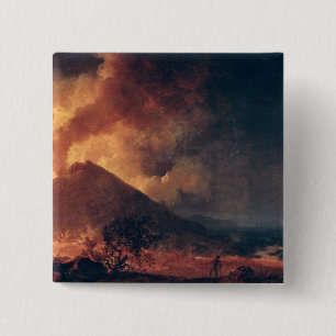 The Eruption of Mount Vesuvius in 1771 15 Cm Square Badge