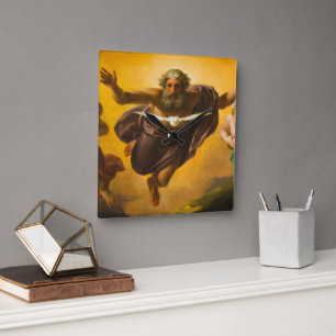 The Eternal Father, Passion of the Christ by Mengs Square Wall Clock
