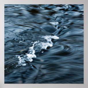 The Eternal Flux: A Study of Deep Blue Currents Poster