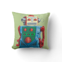 The "Eternal Optimist" Robot Throw Pillow