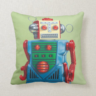 The "Eternal Optimist" Robot Throw Pillow
