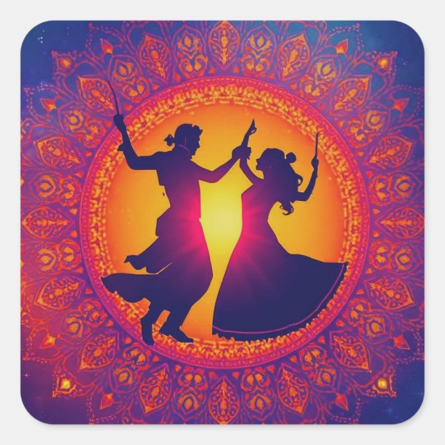 The Eternal Rhythm of Shakti Square Sticker (Front)