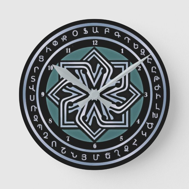 The eternity sign Արեւախաչ Round Clock (Front)