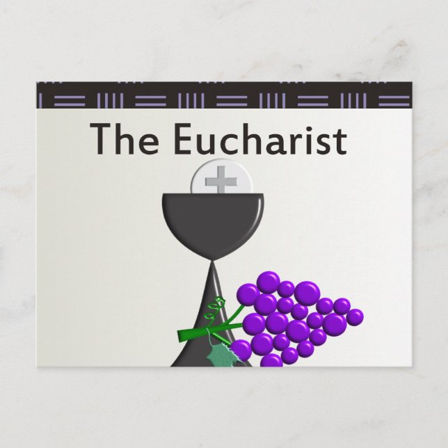 The Eucharist Chalice and Grapes Design Postcard (Front)