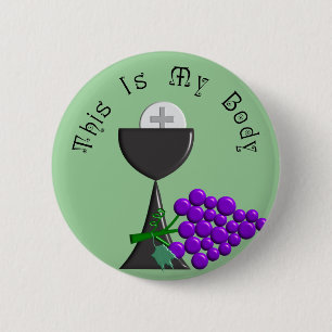 The Eucharist Chalice & Communion Host Gifts 6 Cm Round Badge