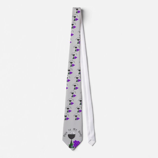 The Eucharist Chalice & Communion Host Gifts Tie (Front)