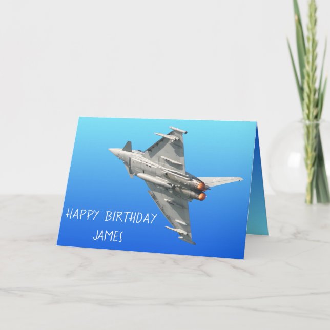 The Eurofighter Typhoon Birthday personalised Card (Front)