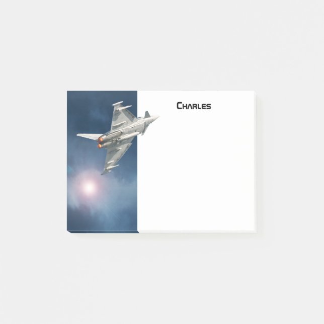 The Eurofighter Typhoon, night sky, personalised Post-it Notes (Front)