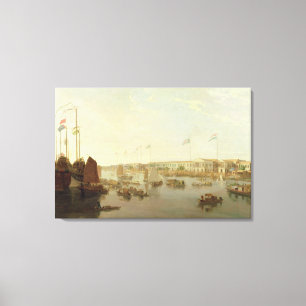 The European Factories, Canton, 1806 (oil on canva Canvas Print