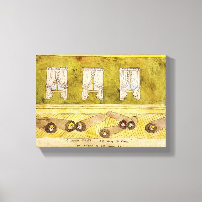 The Evans Roll Themselves in Floor Rugs Canvas Print (Front)