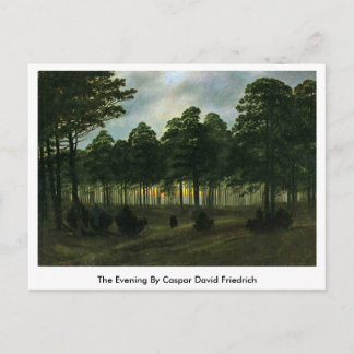 The Evening By Caspar David Friedrich Postcard