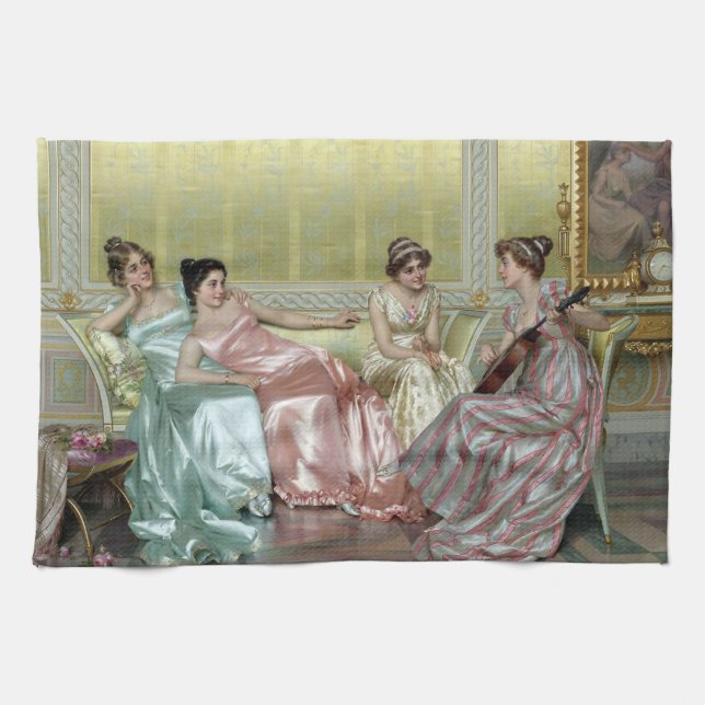 The Evening by Vittorio Reggianini Tea Towel (Horizontal)