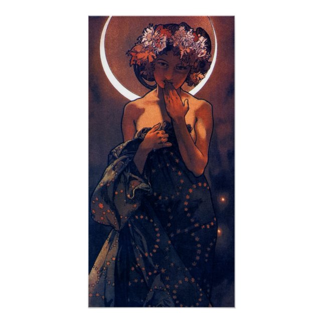 The evening star, nouveau art by Alfons Mucha Poster (Front)