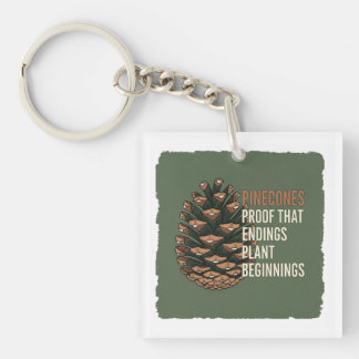  The Evergreen Promise - Pine cone design Key Ring