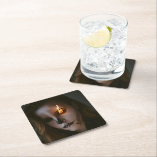 the evil one Halloween Paper Coaster