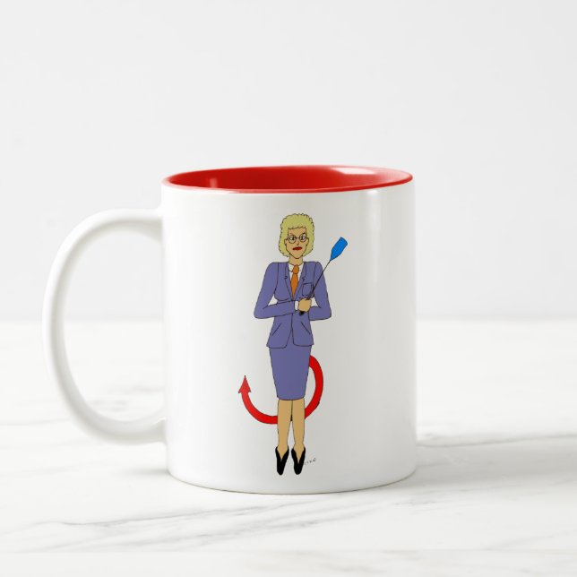 The Evil Teacher   Two-Tone Coffee Mug (Left)