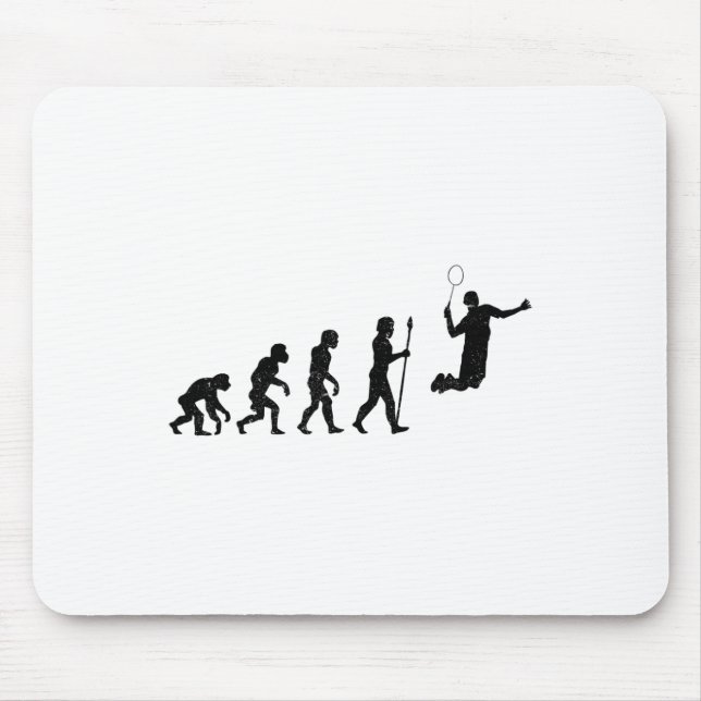 The Evolution Of A Badminton Player - Funny  Mouse Mat (Front)