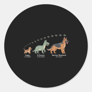 The Evolution Of A German Shepherd - Dog Owner Pet Classic Round Sticker