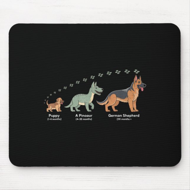 The Evolution Of A German Shepherd - Dog Owner Pet Mouse Mat (Front)