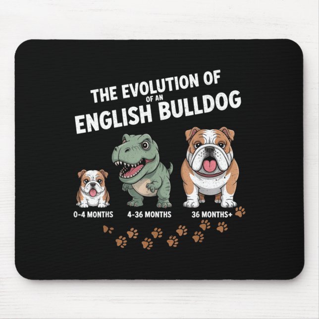 The Evolution Of An English Bulldog Funny  Mouse Mat (Front)