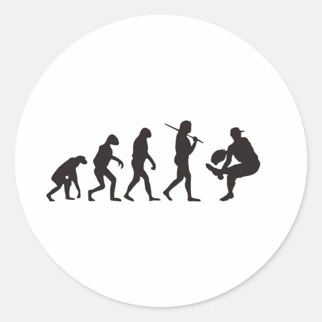 The Evolution Of Baseball Pitcher Classic Round Sticker (Front)